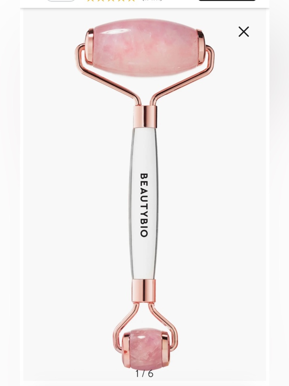 BEAUTYBIO Rose Quartz Facial Roller - Pink